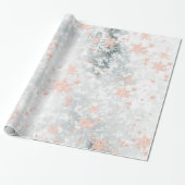 Blush Pink Gold Snowflakes, bevroren Lake Ice Cadeaupapier (Uitgerold)