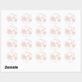 Blush Pink Gold Snowflakes White Ronde Sticker (Vel)