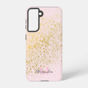 Blush Pink Gold Sparkle Samsung Galaxy Hoesje