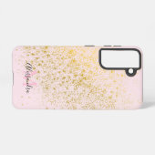 Blush Pink Gold Sparkle Samsung Galaxy Hoesje (Achterkant horizontaal)
