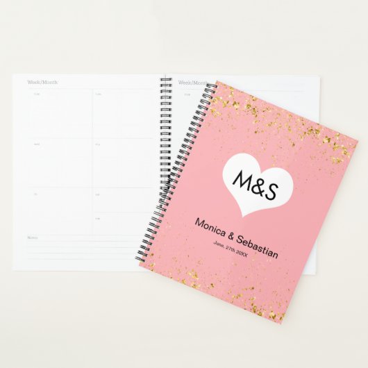 Blush Pink Gold Sparkles Wedding Planner (Display)