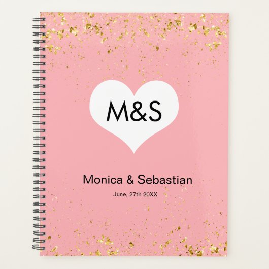 Blush Pink Gold Sparkles Wedding Planner (Voorkant)