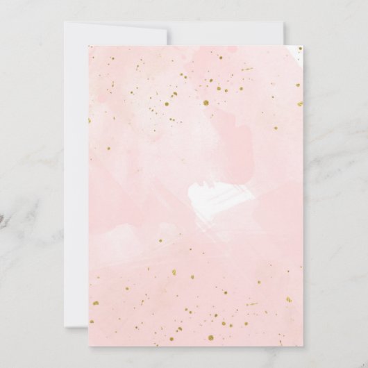 Blush Pink Gold Splatter Glam verjaardagsfeest eve Kaart (Achterkant)