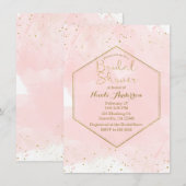 Blush Pink & Gold Splatter Modern Vrijgezellenfees Kaart (Voorkant / Achterkant)