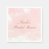 Blush Pink & Gold Splatter Modern Vrijgezellenfees Servetten (Voorkant)
