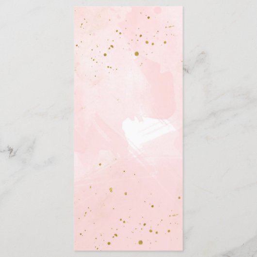 Blush Pink & Gold Splatter Modern Wedding Menu (Achterkant)