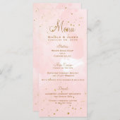 Blush Pink & Gold Splatter Modern Wedding Menu (Voorkant / Achterkant)