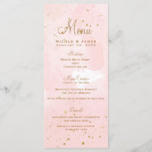 Blush Pink & Gold Splatter Modern Wedding Menu (Voorkant)