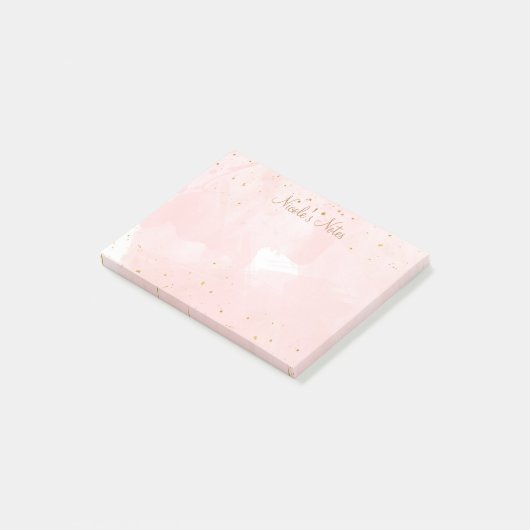 Blush Pink Gold Splatter Moderne Glam Aangepast Post-it® Notes (Schuin)