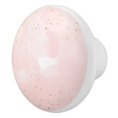 Blush Pink & Gold Splatter Moderne Slaapkamer Dres Keramische Knop (Rechts)