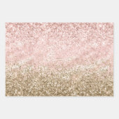Blush Pink Gold Spletters Abstract Inpakpapier Vel (Voorkant 3)