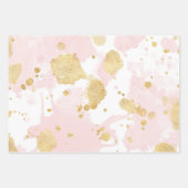 Blush Pink Gold Spletters Abstract Inpakpapier Vel (Voorkant)