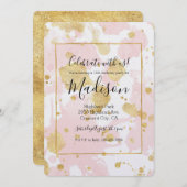 Blush Pink Gold Spletters Abstract Kaart (Voorkant / Achterkant)