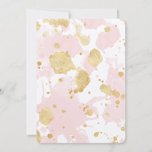 Blush Pink Gold Spletters Abstract Kaart (Achterkant)