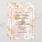 Blush Pink Gold Spletters Abstract Kaart (Voorkant / Achterkant)