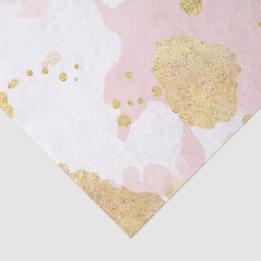 Blush Pink Gold Spletters Abstract Tissuepapier (Detail)