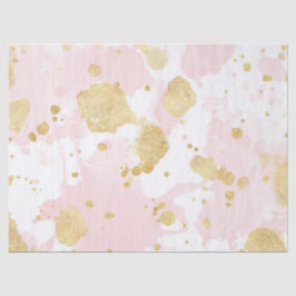Blush Pink Gold Spletters Abstract Tissuepapier