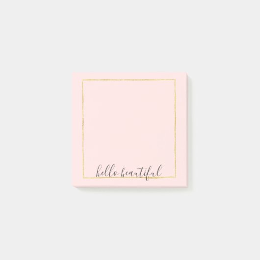 Blush Pink Gold Square Post-it® Notes (Voorkant)