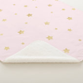 Blush Pink Gold Stars Sherpa Deken (3/4)