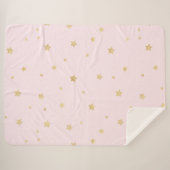 Blush Pink Gold Stars Sherpa Deken (Voorkant (horizontaal))