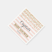 Blush Pink Gold Stripe Confetti Baby Girl Shower Servet (Hoek)