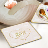 Blush Pink & Gold Swan Pattern voor Baby shower Kartonnen Onderzetters