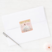 Blush Pink Gold Sweet 16 Verjaardagsjurk Dank u Vierkante Sticker (Envelop)