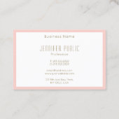 Blush Pink Gold Text Moderne Sjabloon Monogram Visitekaartje (Achterkant)