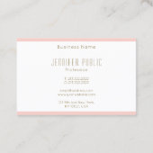 Blush Pink Gold Text Monogrammed Moderne Sjabloon Visitekaartje (Achterkant)