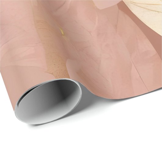 Blush Pink Gold Trendy Boho Leaves Collectie Cadeaupapier (Rol Hoek)