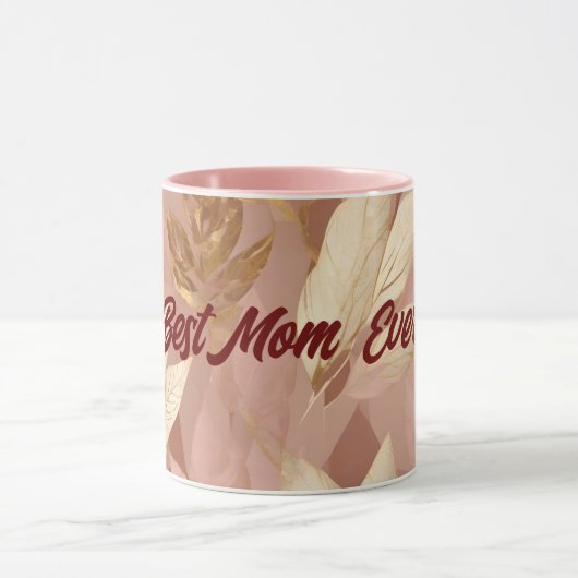 Blush Pink Gold Trendy Boho Leaves Collectie Mok (Midden)