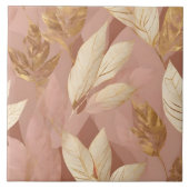 Blush Pink Gold Trendy Boho Leaves Collectie Tegeltje (Voorkant)