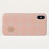  Blush Pink Gold Trendy Mosaic Tile Design Case-Mate iPhone Case (Achterkant (horizontaal))