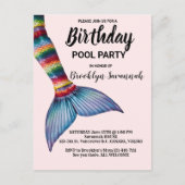 Blush Pink Gold Turquoise Zeemeermin Staart Pool P Briefkaart (Voorkant)