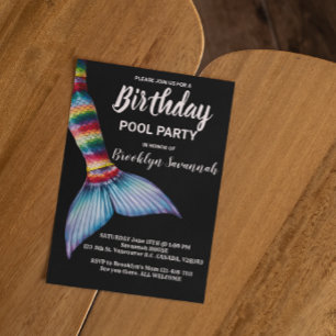 Blush Pink Gold Turquoise Zeemeermin Staart Pool P Briefkaart