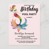 Blush Pink Gold Turquoise Zeemeermin Staart Pool P Briefkaart (Voorkant)