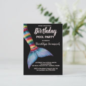 Blush Pink Gold Turquoise Zeemeermin Staart Pool P Briefkaart (Staand voorkant)