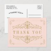 Blush Pink & Gold  Vrijgezellenfeest Briefkaart (Voorkant / Achterkant)