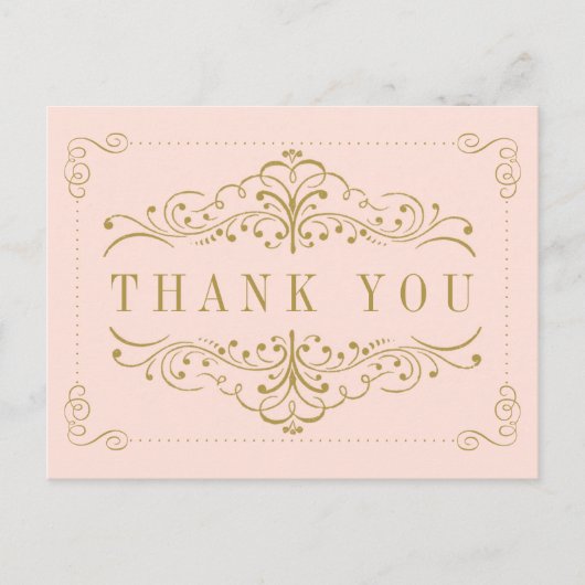 Blush Pink & Gold  Vrijgezellenfeest Briefkaart (Voorkant)