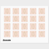 Blush Pink & Gold  Vrijgezellenfeest Favor Vierkante Sticker (Vel)