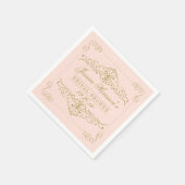 Blush Pink & Gold  Vrijgezellenfeest Servetten (Hoek)