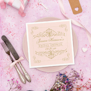 Blush Pink & Gold  Vrijgezellenfeest Servetten