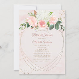 Blush Pink Gold Waterverf Floral Vrijgezellenfeest Kaart