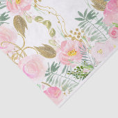 Blush Pink Gold Waterverf Flowers Tissue Paper Tissuepapier (Detail)