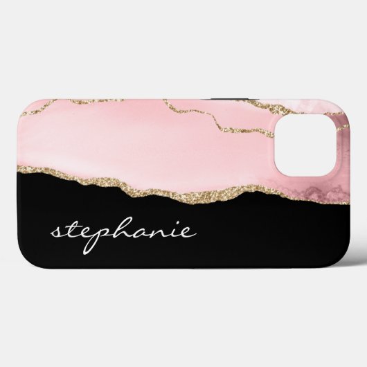 Blush Pink Gold Waterverf Gepersonaliseerde Case-Mate iPhone Case (Achterkant (horizontaal))