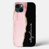 Blush Pink Gold Waterverf Gepersonaliseerde Case-Mate iPhone Case (Achterkant)