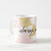 Blush Pink Gold Waterverf Glitzy Sparkle Koffiemok (Voorkant links)