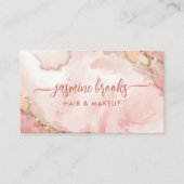 Blush Pink Gold Waterverf Visitekaartje (Voorkant)