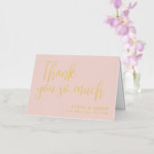 Blush Pink Gold Weddenschap Hartelijk dank Folie Wenskaart (Orchidee)