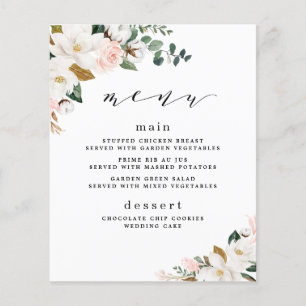 Blush Pink Gold White Magnolia Floral Weddenschap 